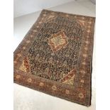 Small Middle Eastern rug in pink and blue, approx 200cm x 130cm