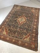 Small Middle Eastern rug in pink and blue, approx 200cm x 130cm