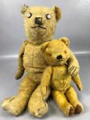 Antique Toys: two vintage children's teddy bears, the tallest approx 53cm in length