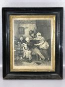 "The Valentine" Painted and engraved by John Burnett 1820 and framed approx 26 x 33cm