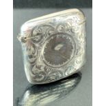 Silver Hallmarked Birmingham 1901 Vesta case by maker Reynolds & Westwood approx 5 x 5cm