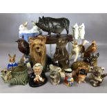 Collection of ceramic animal figurines to include Rosenthal deer, Nao rabbits, Beswick pony,