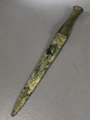 Egyptian bronze military dagger, approx 37cm in length, cast in one piece