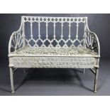 19th Century cast iron garden bench inscribed 'MADE FROM FIRST CAST BRYN AMMAN IRON WORKS DECEMBER