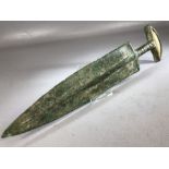 Luristan bronze Gladius with stone inlaid handle, approx 33cm in length