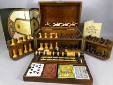 GAMES COMPENDIUM: A Victorian / Edwardian mahogany games compendium by F.H. Ayres with pieces for