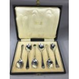 Hallmarked Silver spoons Sheffield In case for LIBERTY Regent Street London. by maker R F Mosley &