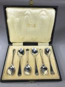 Hallmarked Silver spoons Sheffield In case for LIBERTY Regent Street London. by maker R F Mosley &