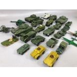 Collection of diecast model military/ army vehicles, mostly DINKY along with some MATCHBOX and