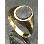 9ct Gold ring with Oval Bloodstone size 'M'