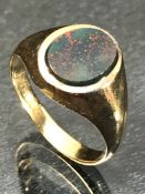 9ct Gold ring with Oval Bloodstone size 'M'