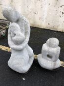 Two modern stone garden statues, the tallest approx 77cm in height