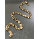 9ct Gold circular linked necklace approx 62cm in length and approx 4.8g