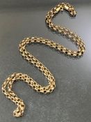 9ct Gold circular linked necklace approx 62cm in length and approx 4.8g