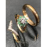 Three 9ct Gold rings total weight approx 7.8g