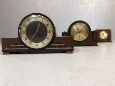 Three mantle clocks by Genalex (Art Deco), Thurlow Champness etc