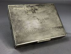Silver Hallmarked Art Deco Cigarette Box London 1935 by maker Collett & Anderson approx 11 x 8.5 x