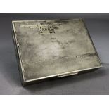 Silver Hallmarked Art Deco Cigarette Box London 1935 by maker Collett & Anderson approx 11 x 8.5 x