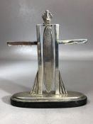 Hallmarked Silver Art Deco dressing table manicure stand and hallmarked silver nail buffer