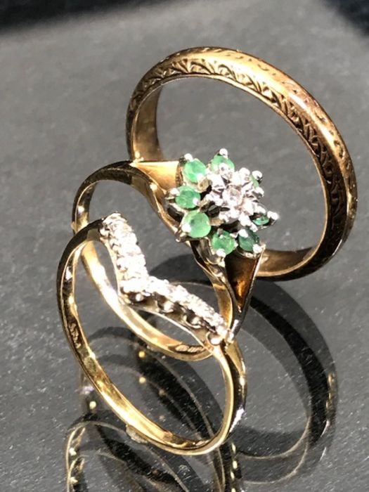 Three 9ct Gold rings total weight approx 7.8g - Image 3 of 8