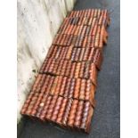 Good collection of Victorian rope topped garden border/lawn/path edging tiles, approx 100