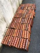 Good collection of Victorian rope topped garden border/lawn/path edging tiles, approx 100