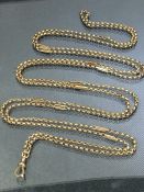 9ct Gold very long 150cm chain possibly a housekeepers Chatelaine approx 17.54g