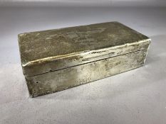 Large hallmarked Silver Cigarette Box London 1922 approx 17.5 x 9 x 5cm & total weight 481g