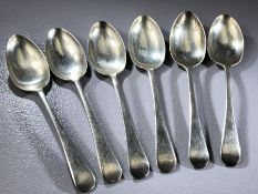 Collection of six Hallmarked silver teaspoons Sheffield by maker Cooper Brothers & Sons Ltd approx