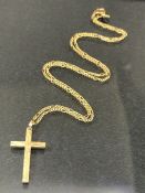 9ct Gold Chain with 9ct hallmarked Gold Cross (total weight approx 2.9g
