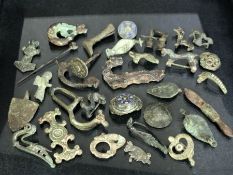 Large collection of metal artefacts, most probably metal detecting finds