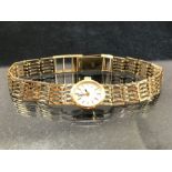 Rotary 9ct Gold wrist watch, case stamped 375, on a hallmarked 9ct yellow gold mesh link bracelet