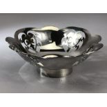 Hallmarked silver dish with pierced decoration approx 12.5cm in diameter and 140g