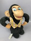Vintage toy: rare working 1964 'Chester O'Chimp' by Mattel, pull string talking monkey / chimpanzee,
