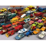 Collection of diecast model vehicles to include DINKY, MATCHBOX and CORGI, approx 73, playworn