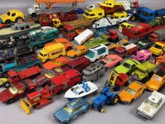 Collection of diecast model vehicles to include DINKY, MATCHBOX and CORGI, approx 73, playworn