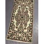 Kasmiri hand-stitched wool chain / rug, approx 108cm x 55cm