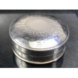 Edwardian Hallmarked Silver pill box or snuff box with starburst design to lid Birmingham 1904 by