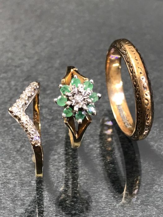 Three 9ct Gold rings total weight approx 7.8g - Image 2 of 8