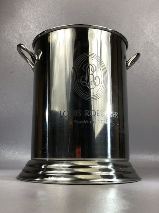 Twin handled champagne cooler / ice bucket marked 'Louis Roederer', approx 25cm in height - Image 2 of 6