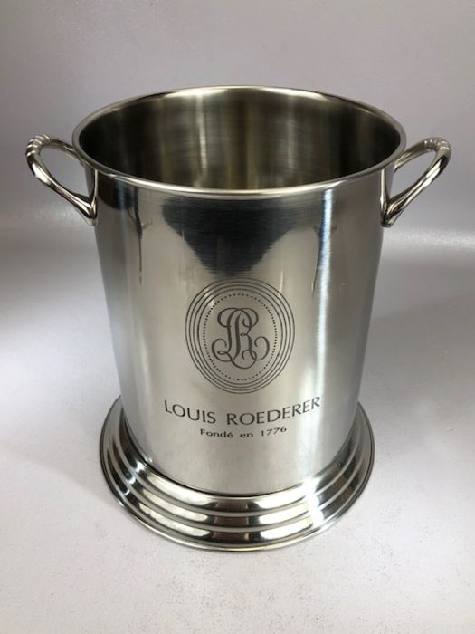 Twin handled champagne cooler / ice bucket marked 'Louis Roederer', approx 25cm in height - Image 6 of 6