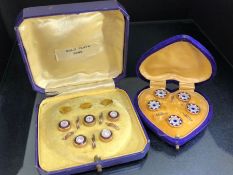 Two boxed sets of gentlemen's dress shirt studs