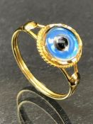 18ct Gold "Lucky Eye" ring approx size 'J' and 1.44g