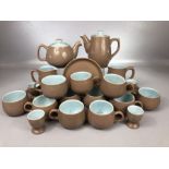 Vintage Langley part tea / coffee set in brown and pale blue, circa 20 pieces
