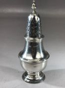 Silver Victorian hallmarked Sugar shaker London 1867 by maker JSB approx 13cm tall