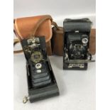 Vintage cameras: a Kodak Autographic Brownie and Kodak Kodex No. 0 folding bellows camera complete