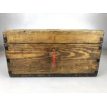 Wooden ordnance box marked J. Parkes & Sons Ltd, Willenhall, 1940, with single internal tray,