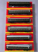 Hornby OO/HO Rolling Stock: collection of six MK1 coaches Rake 6, R4300A, R4299A, R4299A, R4297A,