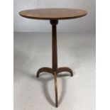 Circular occasional table on curved legs, approx 65cm in height x 39cm in diameter