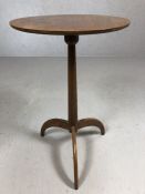 Circular occasional table on curved legs, approx 65cm in height x 39cm in diameter